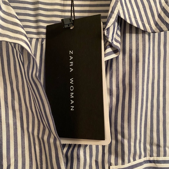 Zara pinstriped blouse size M NWT - Picture 6 of 6